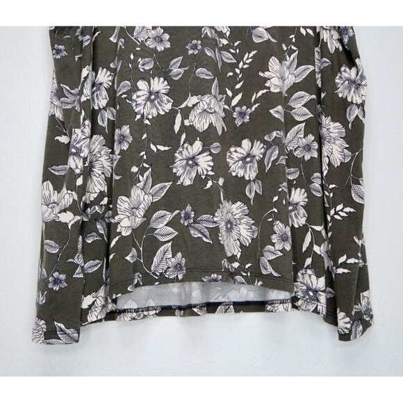 Maurices Olive Green Floral Crochet Neck Sleeveless Tank Top Women's Size 2 Boho - Picture 7 of 9